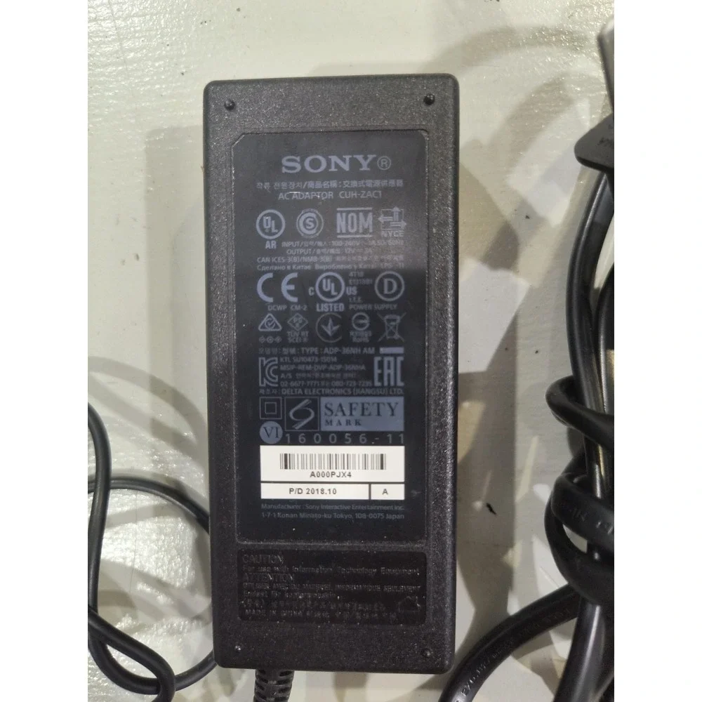 Genuine Sony PlayStation CUH-ZAC1 ADP-36NH-A 12V 3A 36W Ac Adapter Power Supply